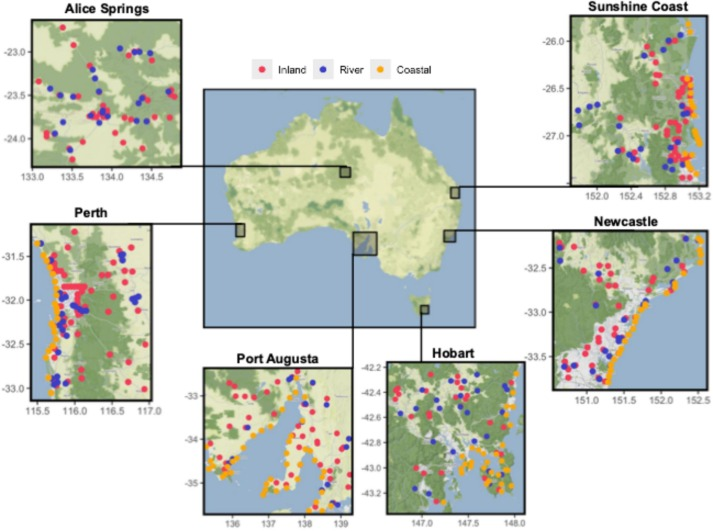 Debris density hotspots in Australian metropolitan regions